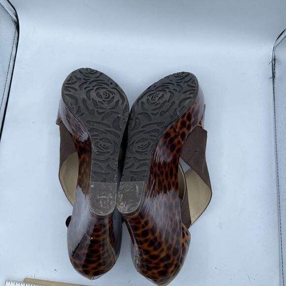 Taryn Rose Leopard Animal Print Sawyer Wedge Sandal 8 - Picture 11 of 16